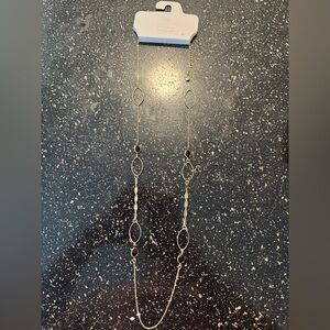 LC Lauren Conrad Gold Necklace with Deep Red Accents